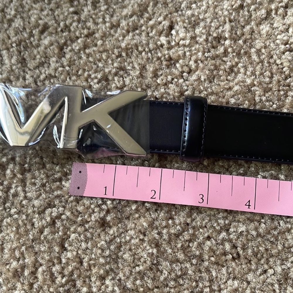 Michael Kors Men Hardware Belt Black & Silver Signature Size 34- 85 cm. NWT - Picture 10 of 12